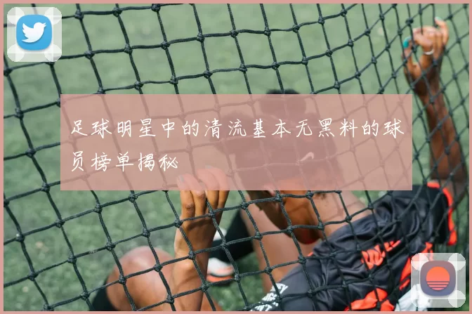 足球明星中的清流基本无黑料的球员榜单揭秘